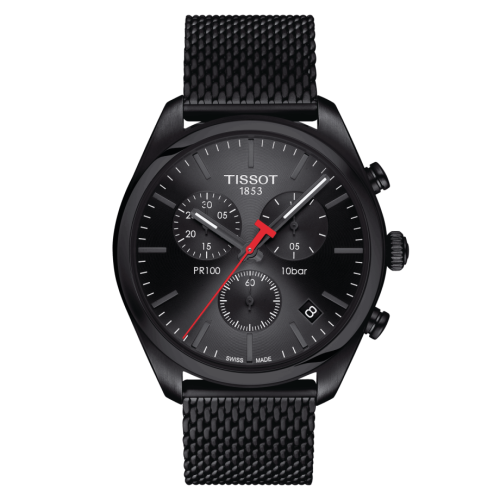 Tissot PR 100 Chronograph Quartz 41 PVD / Black / Milanese